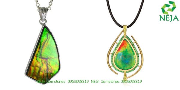 mặt dây chuyền đá quý ammolite