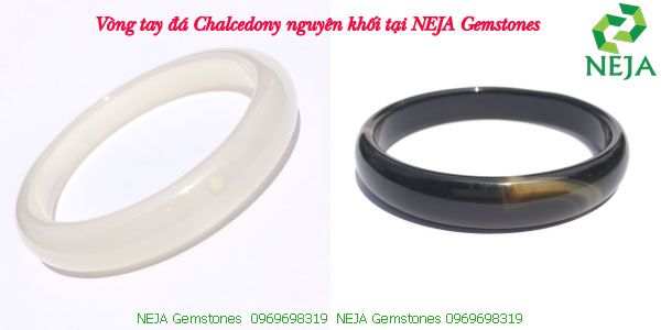 vòng tay đá chalcedony nguyên khối bản liền