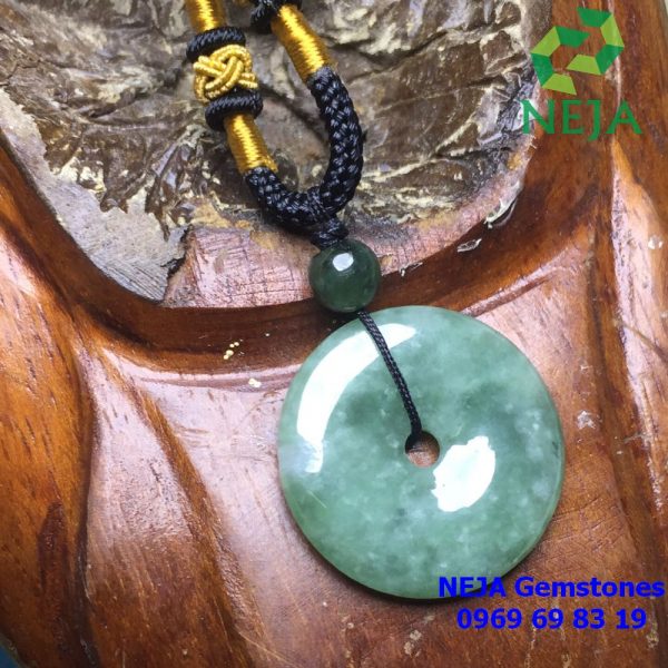 mặt dây chuyền đồng điếu ngọc cẩm thạch Jade xanh sẫm