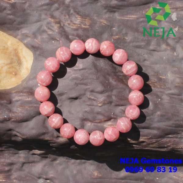 vòng tay đá đào hoa rhodochrosite