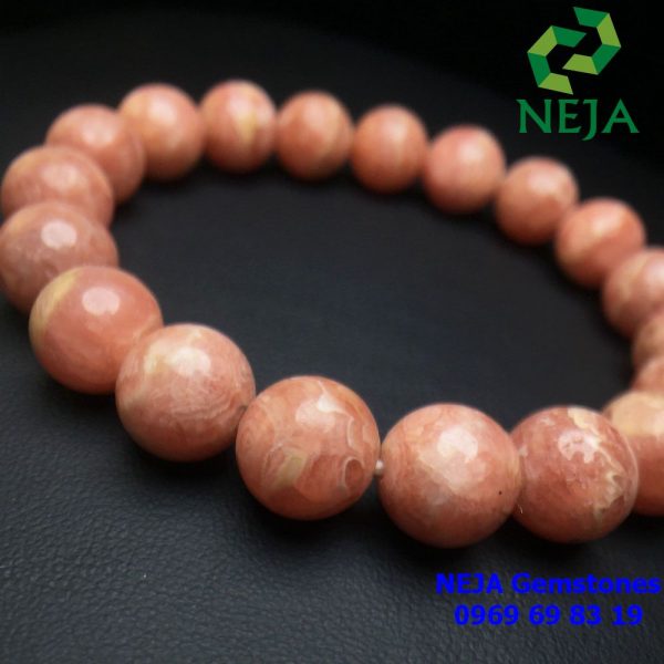 vòng tay đá đào hoa rhodochrosite