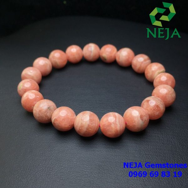 vòng tay đá đào hoa rhodochrosite