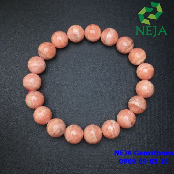 vòng tay đá đào hoa rhodochrosite